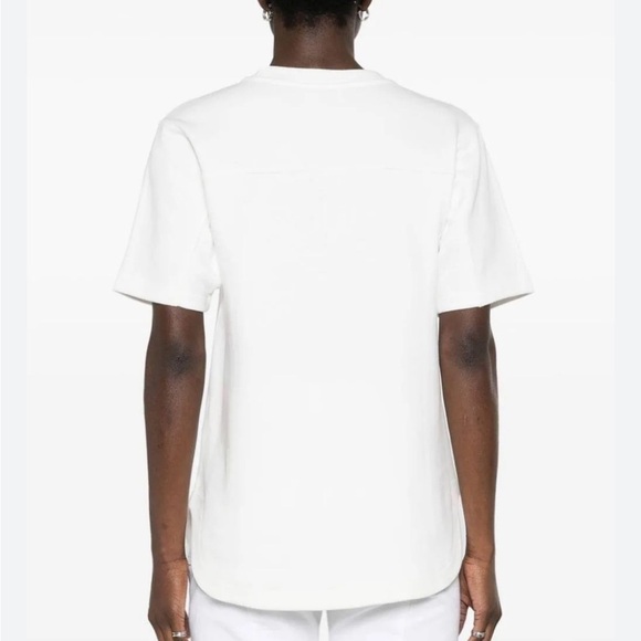 Zadig and Voltaire Bow Tshirt White short sleeve Terry Palmier print Top M NEW - Picture 4 of 13